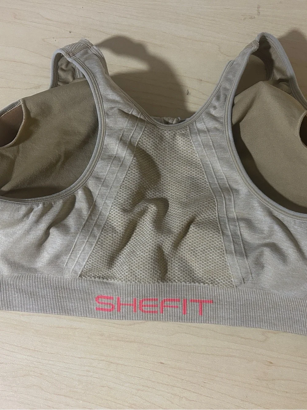 2 SHEFIT Beige & Gray lounge sports bra 4 lux - Picture 8 of 10